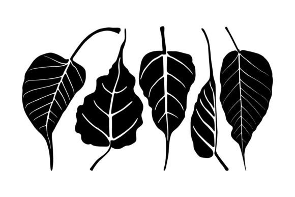 Bodhi Leaves Silhouette Vector: A Powerful Graphic for Local Business Branding