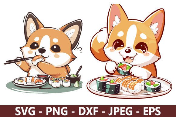Corgi Eating Sushi SVG Bundle Review for Real Projects