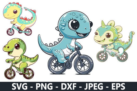 Cute Dinosaur Biking SVG Bundle Review for Real Projects