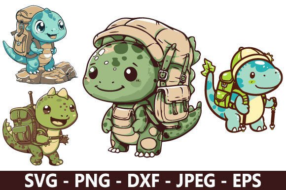 Cute Dinosaur Hiking SVG Bundle – A Versatile Freebie for Creative Projects