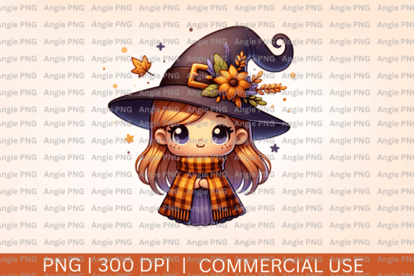 Cute Witch Halloween PNG Clipart: A Versatile Graphic Design Asset for Crafts and Seasonal Projects