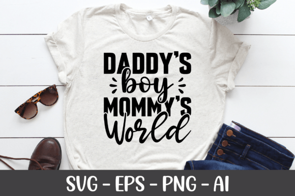 Daddy's Boy Mommy's World SVG: A Playful Graphic Design Asset for Crafts and Local Businesses