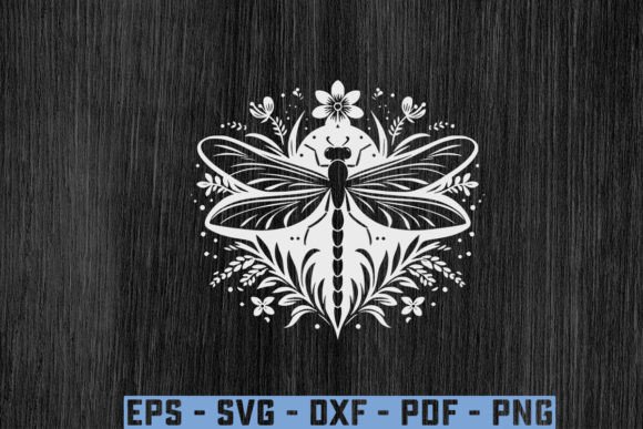 Dragonfly Flowers SVG & PNG for Crafts and Graphics