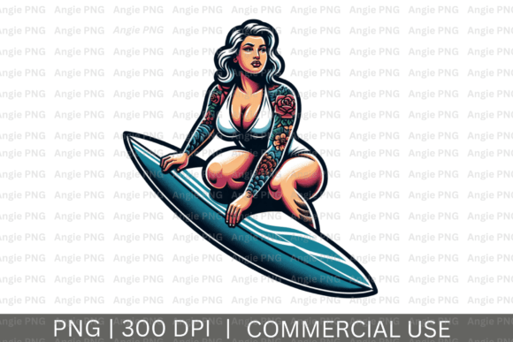Girl and Surfboard PNG Clipart: A Versatile Graphic Design Asset for Crafts and Local Businesses