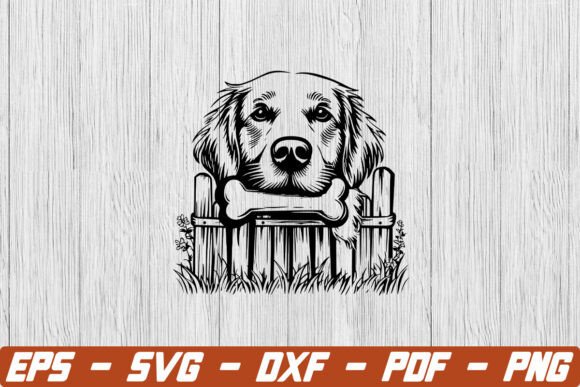 Golden Retriever with Bone in Mouth SVG for Crafts and Graphics