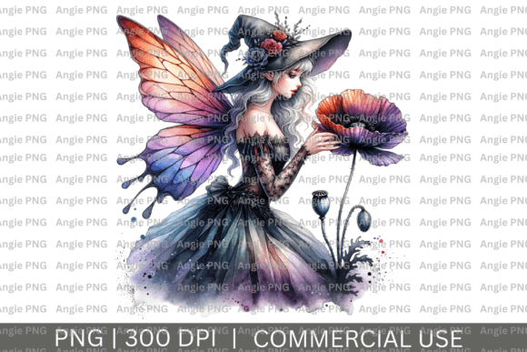 Gothic Garden Fairy PNG Clipart: A Versatile Graphic for Crafts and Design Projects