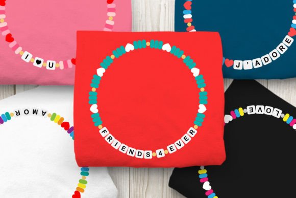 Letter Bead Bracelet with Heart SVG Set – A Versatile Graphic Design Asset for Crafts