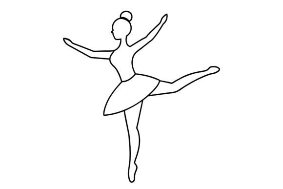Line Art Vector Illustration Ballerina: A Graphic Design Asset for Crafts and Creative Publishing