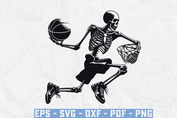 Skeleton Basketball SVG: A Bold Graphic Design Asset for Crafts and Marketing