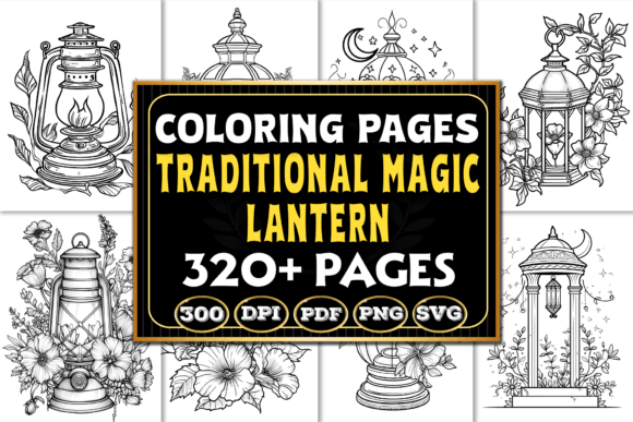 Traditional Magic Lantern Coloring Pages for Local Business Branding