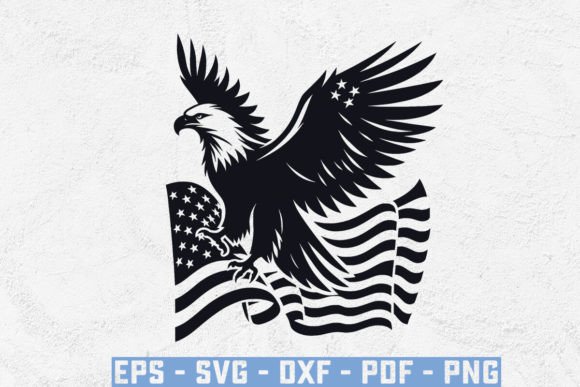 USA Flag with Eagle Silhouette Vector: A Powerful Graphic for Crafts and Branding
