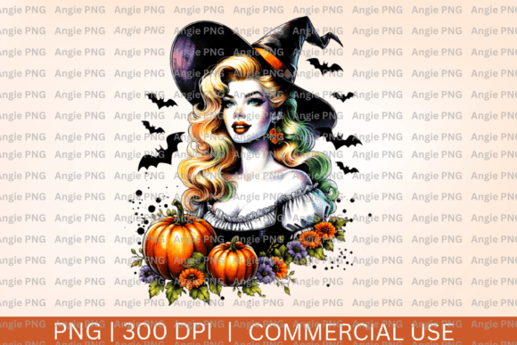 Vintage Witch Watercolor Halloween PNG: A Graphic for Crafting Magic